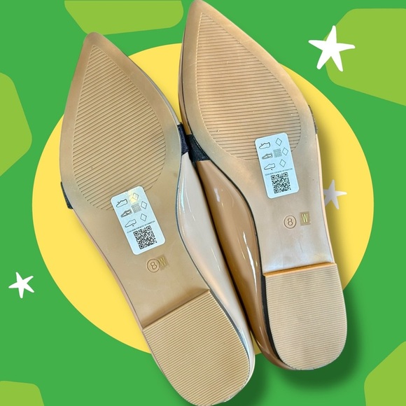 NWOT ASOS DESIGN ‘Wide Fit Luan Bow Pointed Ballet Flats’ in “Beige Patent” 10W - Picture 13 of 16